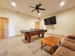 Lower Level Recreation Room with Pool Table/Ping Pong & Flat Screen TV